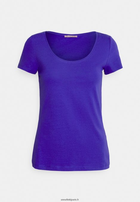 femmes Lot de 3 t-shirts basiques bleu foncé/rose/blanc cassé 006BT335 Anna Field - Image 3