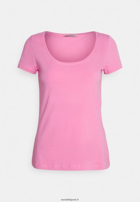 femmes Lot de 3 t-shirts basiques bleu foncé/rose/blanc cassé 006BT335 Anna Field - Image 4