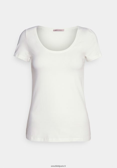 femmes Lot de 3 t-shirts basiques bleu foncé/rose/blanc cassé 006BT335 Anna Field - Image 5