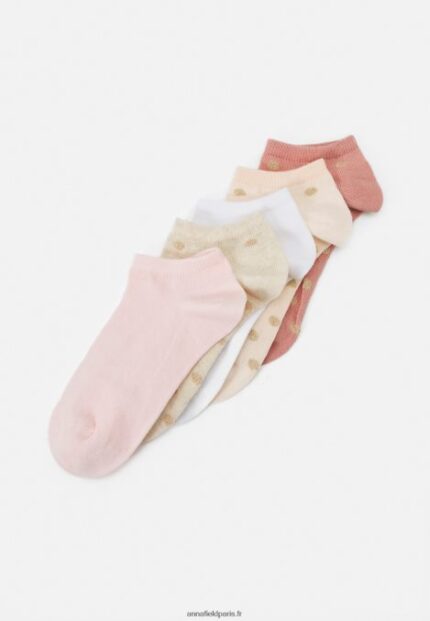 femmes Lot de 5 chaussettes blanc/beige/rose 006BT1136 Anna Field