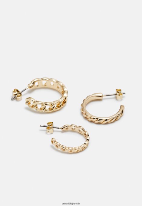 femmes Lot de 6 boucles d'oreilles dorées 006BT2661 Anna Field - Image 3