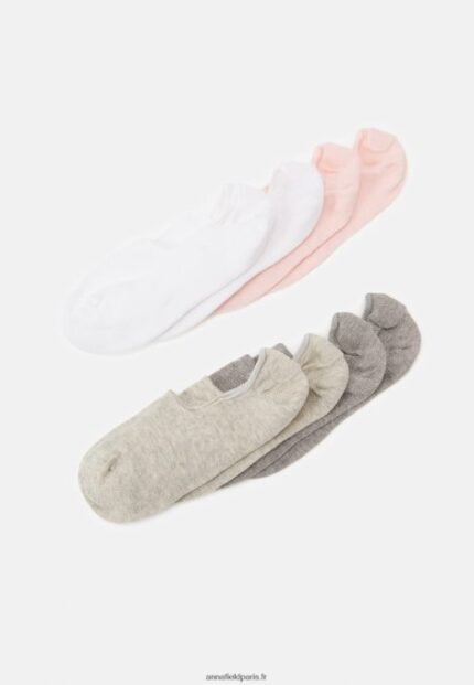 femmes Lot de 8 paires de chaussettes roses, blanches, grises 006BT1153 Anna Field