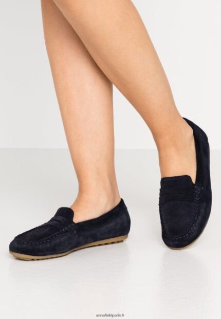 femmes mocassins cuir bleu 006BT1860 Anna Field