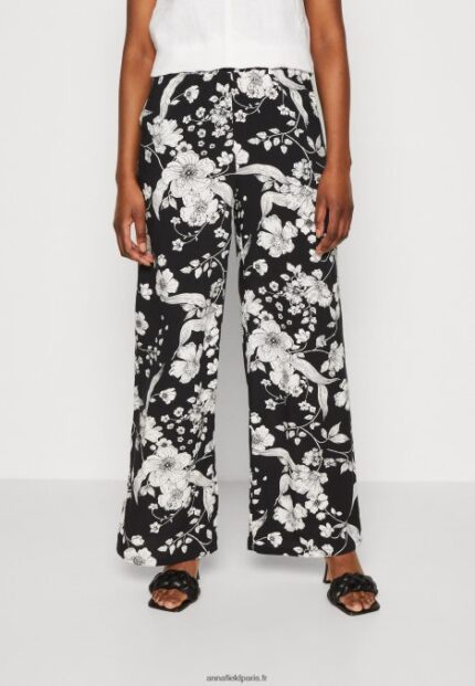 femmes pantalon noir/blanc cassé 006BT640 Anna Field