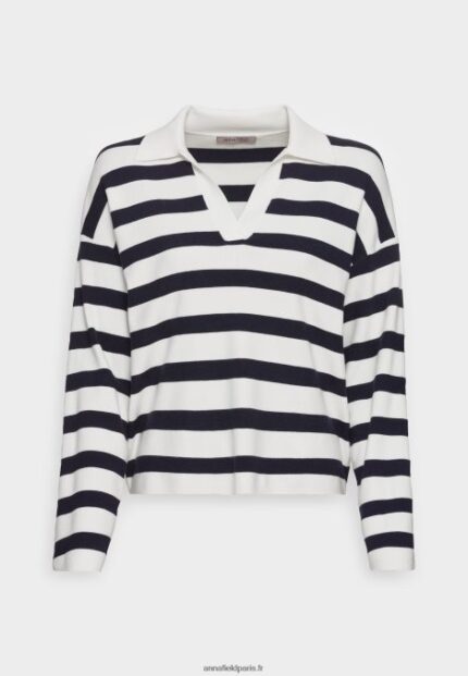 femmes pull blanc cassé/bleu foncé 006BT851 Anna Field