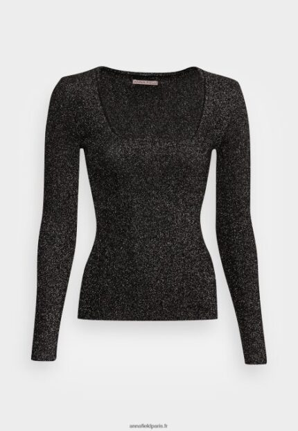 femmes pull lurex noir 006BT854 Anna Field
