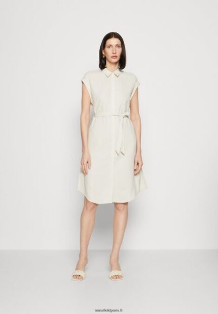 femmes robe chemise beige 006BT82 Anna Field