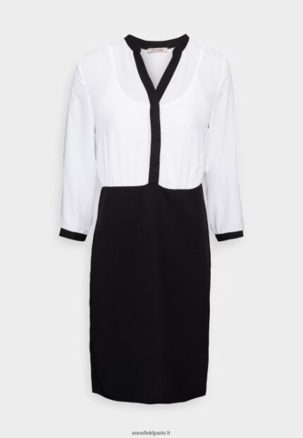 femmes robe chemise noir/blanc 006BT87 Anna Field