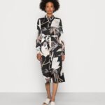 femmes robe chemise noire/multicolore 006BT93 Anna Field