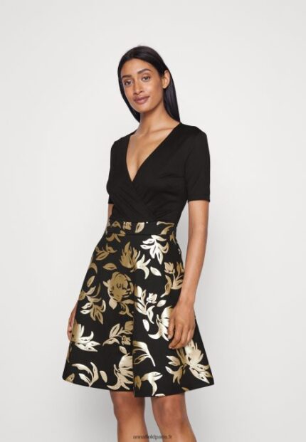femmes robe de cocktail robe de soirée noir/or 006BT50 Anna Field