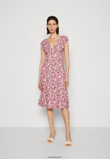 femmes_robe_en_jersey_marron_beige_rose_006bt123_anna_field.jpg femmes robe en jersey marron/beige/rose 006BT123 Anna Field - Image 1