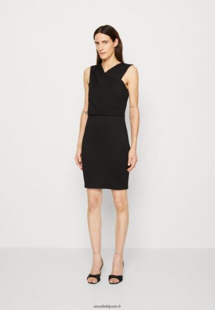 femmes robe en jersey noir 006BT174 Anna Field
