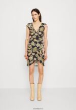 femmes robe en jersey noir/multicolore 006BT189 Anna Field