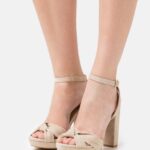 femmes sandales à talons hauts en cuir beige 006BT1578 Anna Field
