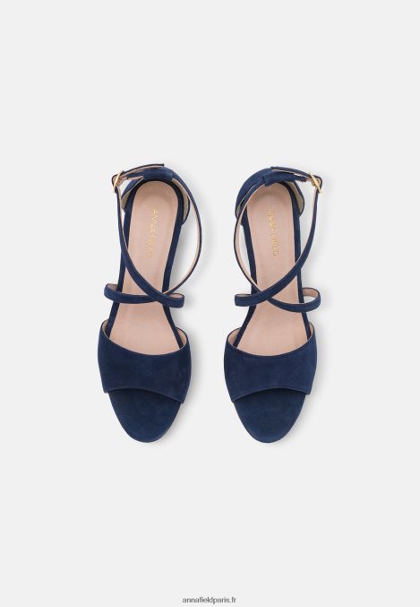 femmes sandales à talons hauts en cuir bleu foncé 006BT1370 Anna Field - Image 6