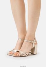 femmes sandales à talons hauts en cuir doré 006BT1397 Anna Field