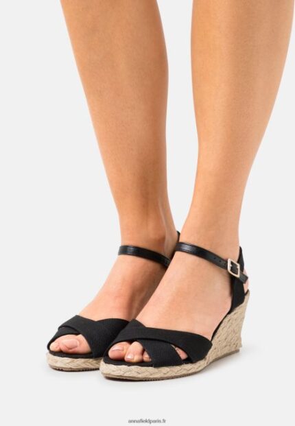 femmes sandales compensées noires 006BT1461 Anna Field