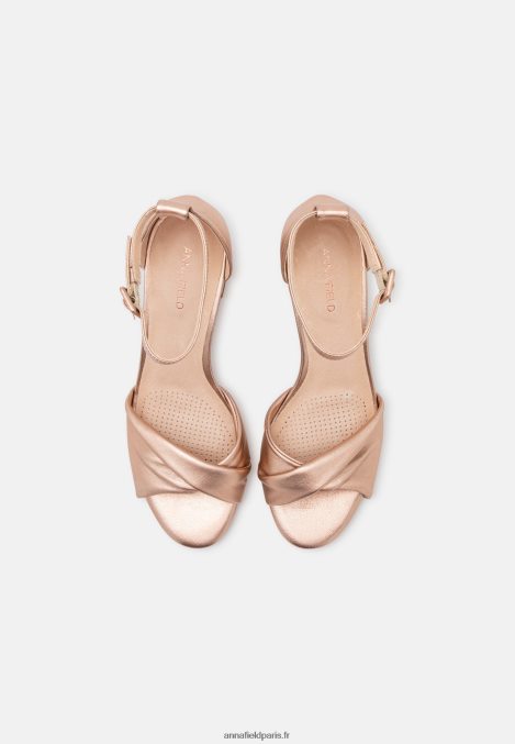 femmes sandales en cuir couleur or rose 006BT1310 Anna Field - Image 6