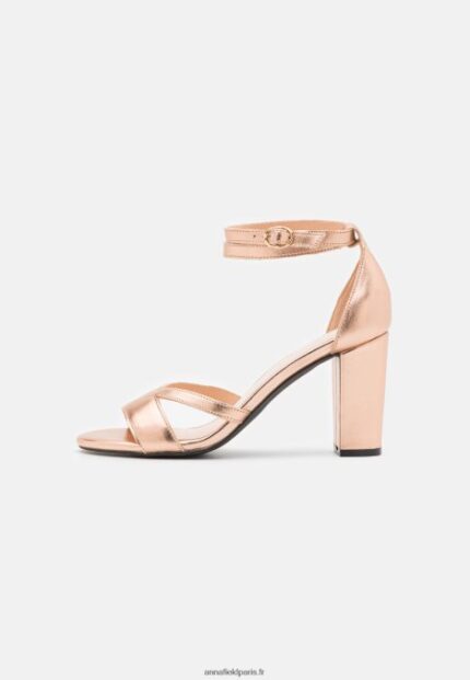 femmes sandales en cuir couleur or rose 006BT1392 Anna Field