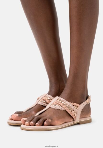 femmes sandales t-bar couleur or rose 006BT1520 Anna Field