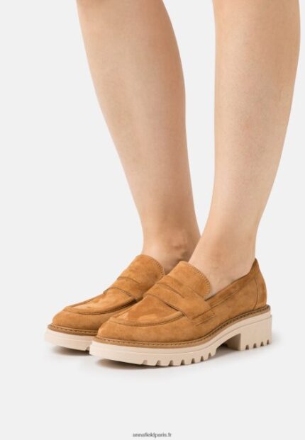 femmes sans lacets en cuir cognac 006BT1822 Anna Field