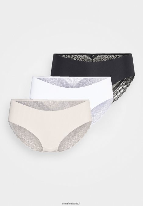 femmes slip court frolice 3pp noir/nude/blanc 006BT992 Anna Field - Image 6