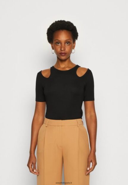 femmes t-shirt imprimé noir 006BT307 Anna Field