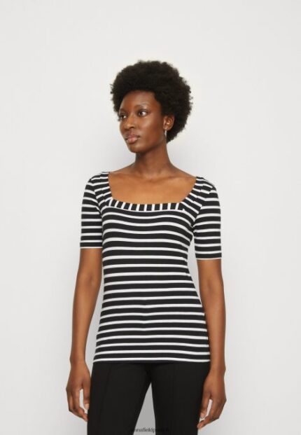 femmes t-shirt imprimé noir/blanc 006BT298 Anna Field