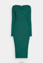 femmes v ausschnitt robe droite moulante midi strickkleid vert 006BT196 Anna Field - Image 5