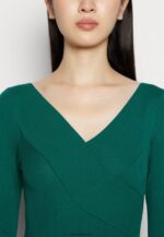 femmes v ausschnitt robe droite moulante midi strickkleid vert 006BT196 Anna Field - Image 6